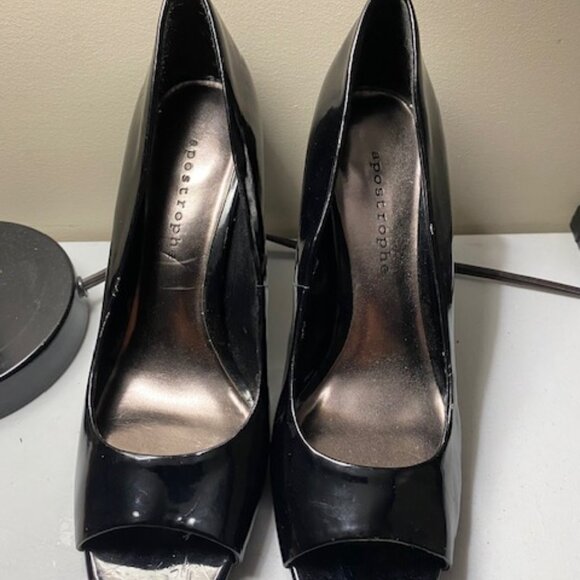 apostrophe Black Open Toe Women's Shoes: Size 8M - Picture 11 of 11